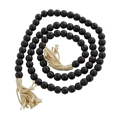 Kirkland's Wood Beaded Tassel Garland In Black