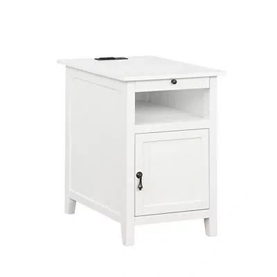 Kirkland's Wood Birkdale Charging End Table In White