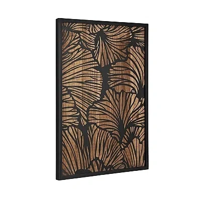 Kirkland's Wood Botanical Wall Plaque In Black