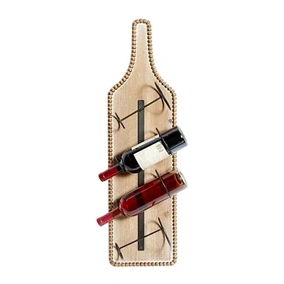 Kirkland's Wood Bottle Frame Metal Bracket Wine Holder In Multi