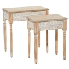 Kirkland's Wood Carved Leaf Accent Tables In Multi
