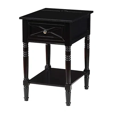 Kirkland's Wood Charging Traditional Accent Table In Black