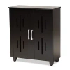 Kirkland's Wood Cut-out Shoe Storage Cabinet In Black