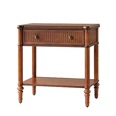 Kirkland's Wood Derek Charging End Table In Brown