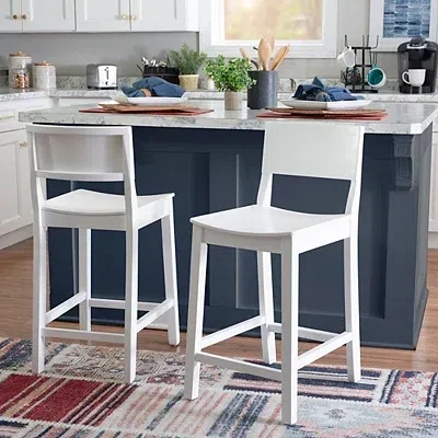 Kirkland's Wood Devin Counter Stools In White