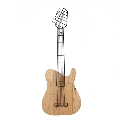 Kirkland's Wood Electric Guitar Wall Plaque In Multi