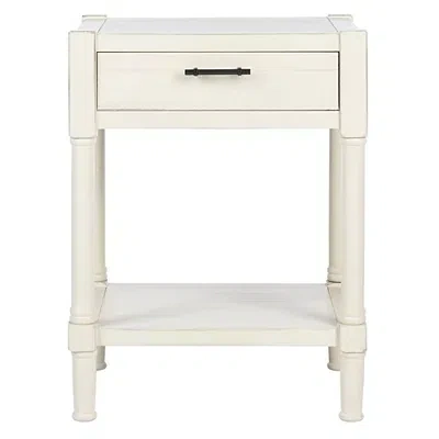 Kirkland's Wood Finley 1-drawer End Table In White