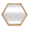 Kirkland's Wood Frame Hexagon Wall Mirror In Brown