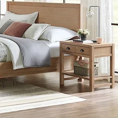 Kirkland's Wood Grain Open Shelf Nightstand In Brown
