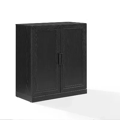 Kirkland's Wood Grain Stackable Storage Cabinet In Black
