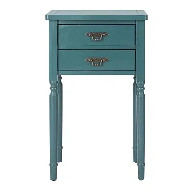 Kirkland's Wood Madelyn 2-drawer End Table In Blue