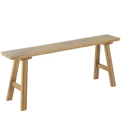 Kirkland's Wood Narrow Rustic Bench In Brown