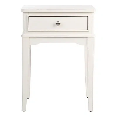 Kirkland's Wood Opal 1-drawer End Table In White