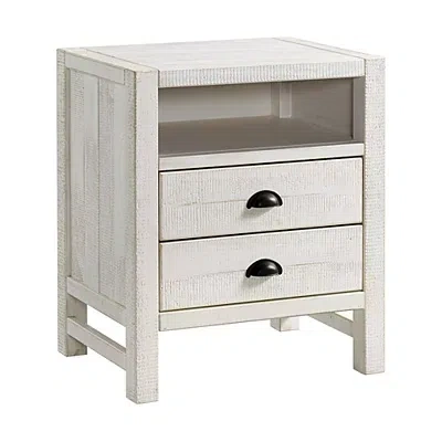 Kirkland's Wood Open Shelf Nightstand In White
