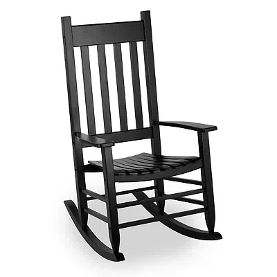 Kirkland's Wood Outdoor Rocking Chair In Black