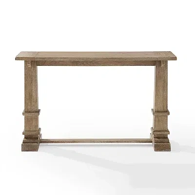 Kirkland's Wood Pedestal Base Console Table In Brown