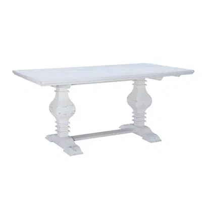 Kirkland's Wood Pedestal Dining Table In White