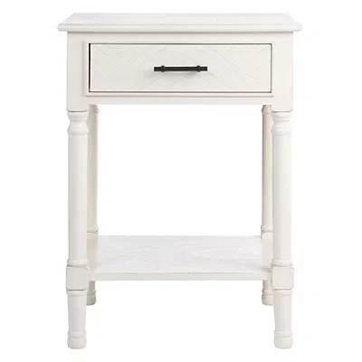 Kirkland's Wood Peyton 1-drawer End Table In White