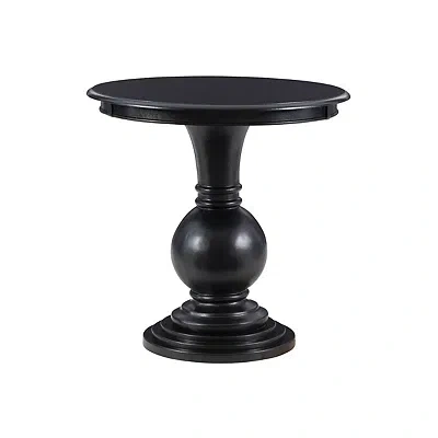 Kirkland's Wood Round Base Side Table In Black