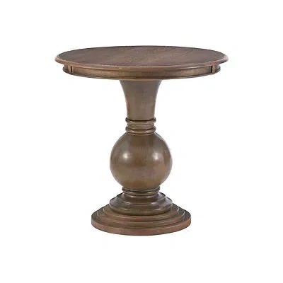 Kirkland's Wood Round Base Side Table In Brown