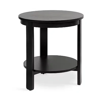Kirkland's Wood Round Ford Accent Table In Black