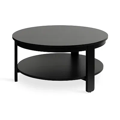 Kirkland's Wood Round Ford Coffee Table In Black