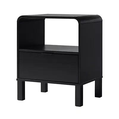 Kirkland's Wood Rounded Edge Nightstand In Black