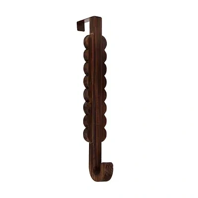 Kirkland's Wood Scalloped Wreath Hanger In Brown