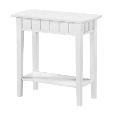 Kirkland's Wood Slat Accent Table In White