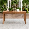 Kirkland's Wood Slat Dining Table With Umbrella Insert In Brown