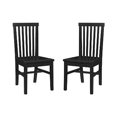 Kirkland's Wood Slatted Back Dining Chairs In Black