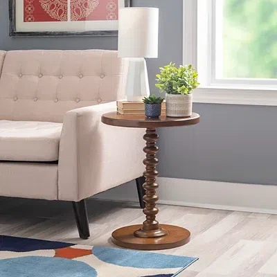 Kirkland's Wood Spindle Side Table In Brown