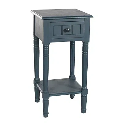 Kirkland's Wood Square Hampton Accent Table In Blue