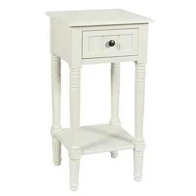 Kirkland's Wood Square Hampton Accent Table In White
