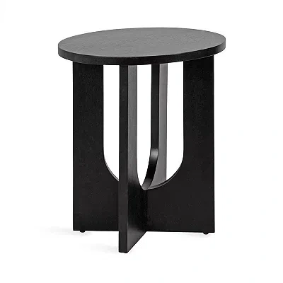 Kirkland's Wood Sureda Oval Accent Table In Black