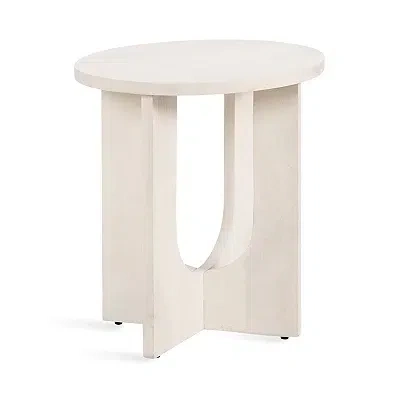 Kirkland's Wood Sureda Oval Accent Table In White