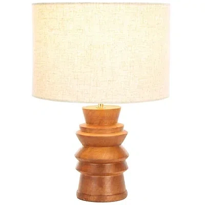 Kirkland's Wood Valene Table Lamp In Multi