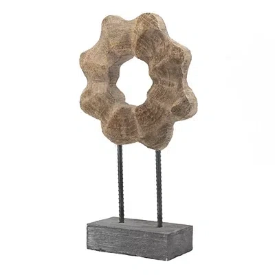 Kirkland's Wood Wave Ring Figurine In Brown