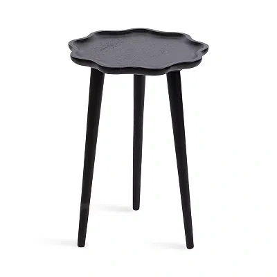Kirkland's Wood Wavy Accent Table In Black
