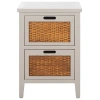 Kirkland's Wood Woven Viola 2-drawer End Table In Multi