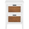 Kirkland's Wood Woven Viola 2-drawer End Table In White