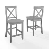 Kirkland's Wood X-back Counter Stools In Gray