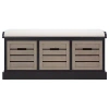 Kirkland's Wood Zella Upholstered Storage Bench In Black