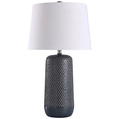 Kirkland's Woven Ceramic Wicker Table Lamp In Gray