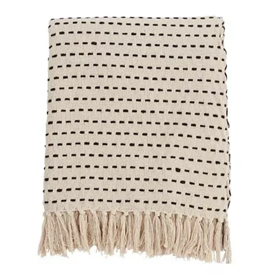Kirkland's Woven Dashed Cotton Throw In Brown