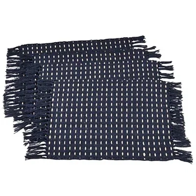 Kirkland's Woven Dashed Placemats In Blue