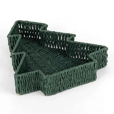 Kirkland's Woven Pine Tree Tray In Green