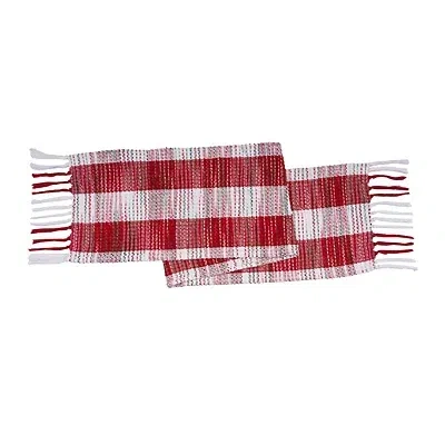 Kirkland's Woven Plaid Christmas Table Runner In Multi