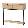 Kirkland's Woven Rattan 2-drawer Console Table In Brown