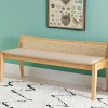 Kirkland's Woven Rattan Back Minimalist Bench In Brown